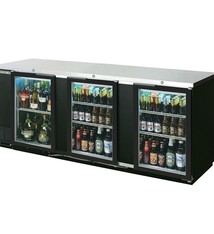 Beverage Air Back Bar Refrigerator, 94"x37.25", Glass Doors