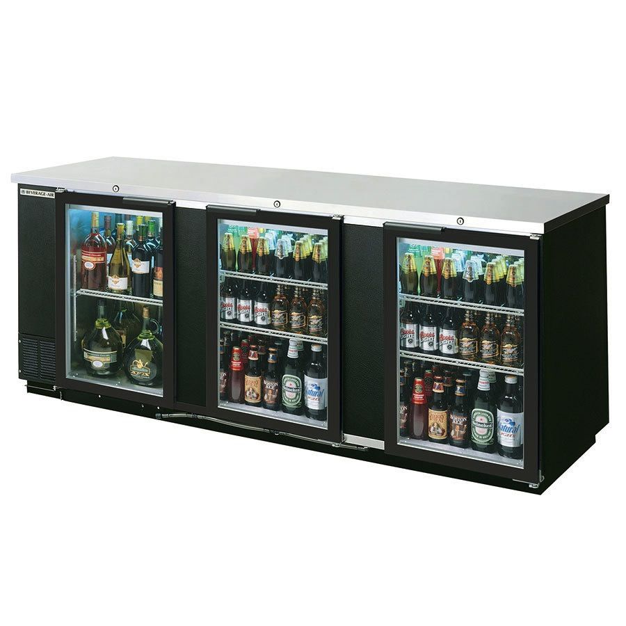 Beverage Air Back Bar Refrigerator, 94"x37.25", Glass Doors