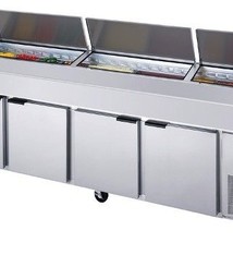 Beverage Air Pizza Top Counter, Refrigerated, 4 Section, 119W, 52.5 cu. ft.