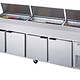 Beverage Air Pizza Top Counter, Refrigerated, 4 Section, 119W, 52.5 cu. ft.