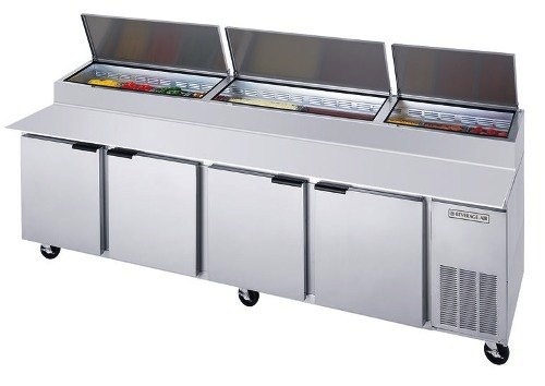 Beverage Air Pizza Top Counter, Refrigerated, 4 Section, 119W, 52.5 cu. ft.