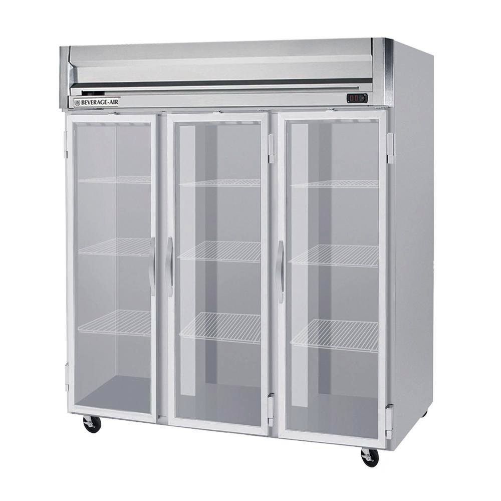 Beverage Air Reach-In Freezer, 3 Section, Glass Doors, 74 cu. ft.