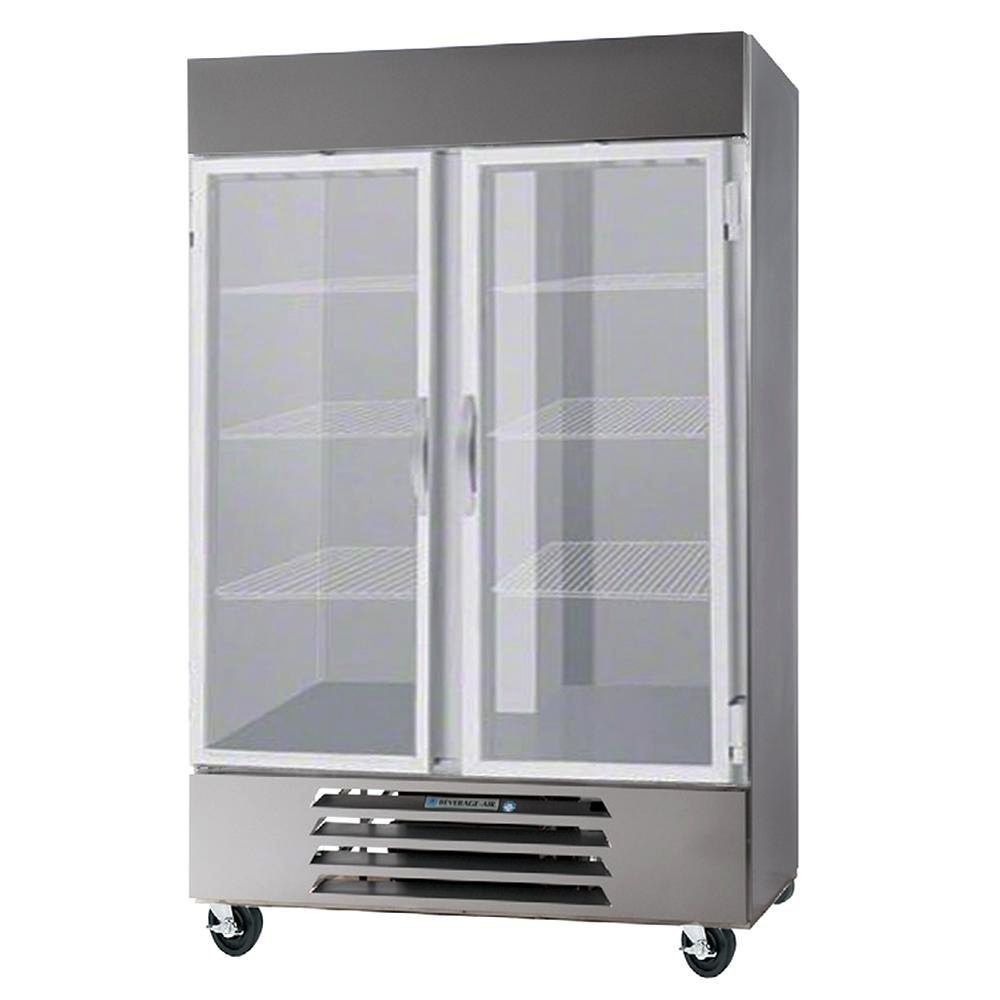 Beverage Air Reach-In Freezer, 2 Sect, Glass Doors, 49 cu. ft.