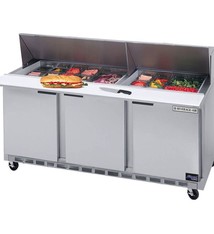 Beverage Air 2 Side Sandwich Unit, 3 Section, 72", 21.5 cu.ft.
