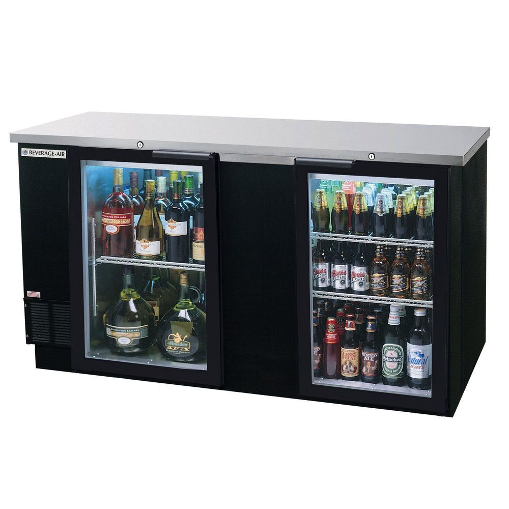 Beverage Air Backbar Refrigerator, 68"x37.25", Glass Doors