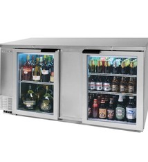 Beverage Air Backbar Refrigerator, 68"x37.25", Glass Doors