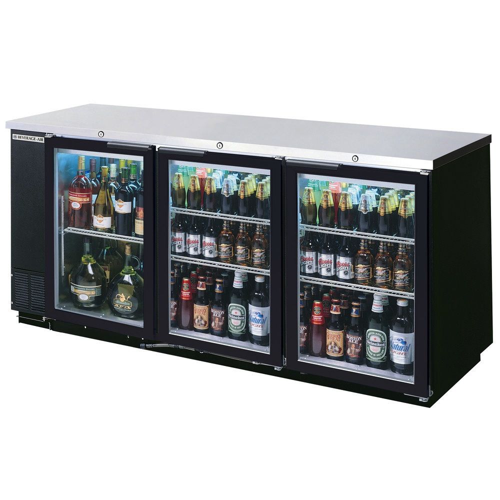 Beverage Air Backbar Refrigerator, 72"x36", Glass Doors