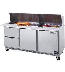 Beverage Air Sandwich Unit, 3 Sect., 72", 4 Drawer, 1 Door, (18) 1/6 Pans