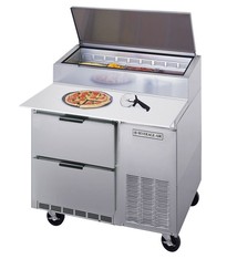 Beverage Air Pizza Prep Table, 46", 16.7 cu.ft.
