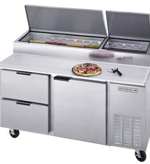 Beverage Air Pizza Prep Table, 67", 27.0 cu.ft.