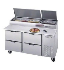 Beverage Air Pizza Prep Table, 67", 27 cu.ft.