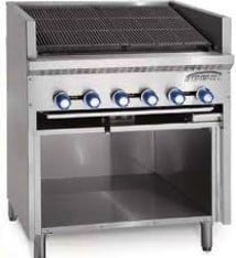 Imperial Floor Model Broiler w/Open Cabinet Base, (6) Burners, 36”