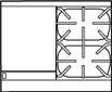 Imperial Range, 18” Griddle, (2) Burners - modular (no base), 36”