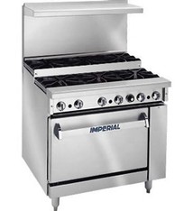 Imperial Range, (6) Step Up Burners, (1) 26-1/2"W Oven, 36"