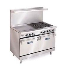 Imperial Range, (6) Burners, 12" Griddle, (2) 20"W Ovens, 48"