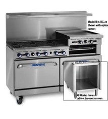 Imperial Range, (4) Burners, (1) 24" Rainsed Griddle/Broiler, (1) Oven, (1) Cabinet Base