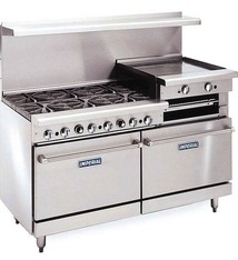 Imperial Range, (6) Burners, 24” Raised Griddle/Broiler, (2) Ovens, 60”