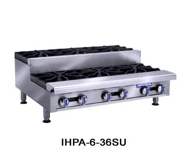 Imperial Gas Hot Plate, (4) Step Up Burners, 24”W