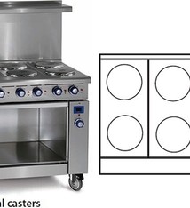 Imperial Electric Range, (6) Plates, Cabinet Base, 36”