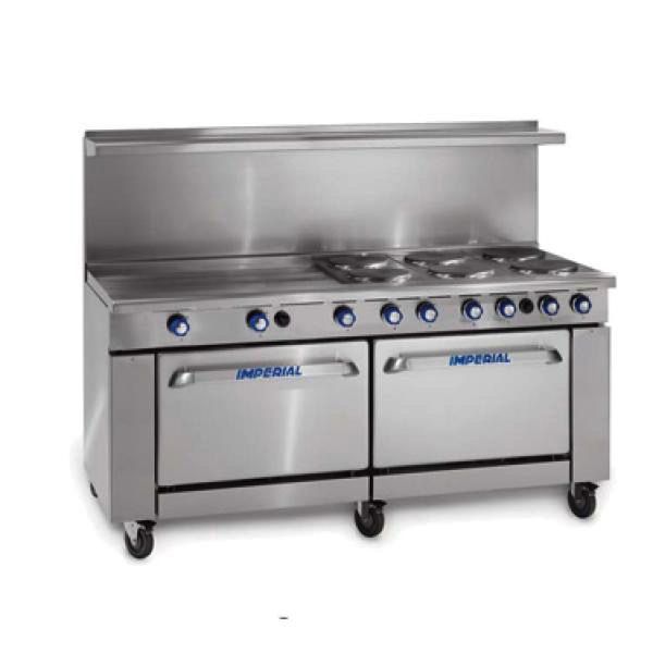 Imperial Electric Range, (6) Plates, (2) Ovens, 36” Griddle, 72”