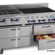 Imperial Sizzle N Chill Range, (10) Step Up Burners, 4-Drawer Refrig., 60”