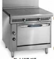 Imperial Range, (2) 18” Hot Tops, (1) Conv. Oven, 36”
