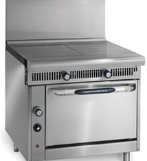 Imperial Range, (2) 12” Hot Tops & (2) Burners, (1) Conv., Oven, 36"