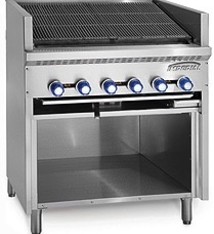 Imperial Floor Model Broiler w/Open Cabinet Base, (5) Burners, 30”