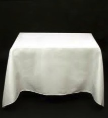 Fortune Square Table Cloth, White, 40" x 40"
