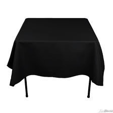Fortune Square Table Cloth, Black, 40" x 40"