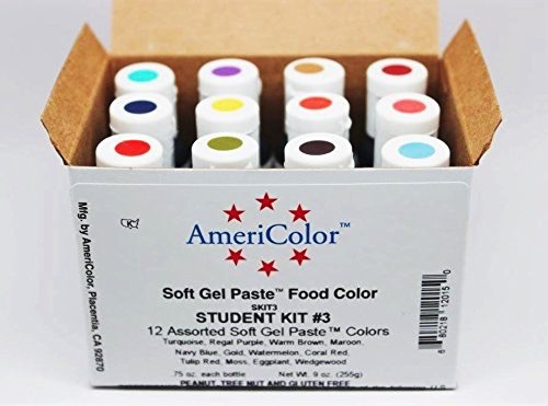 Ateco Gel Food Color Set, 12 Per Pack