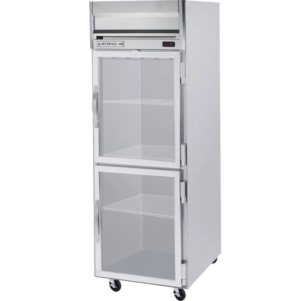 Beverage Air Reach-In Refrigerator, 1 Section, Glass Doors, 24 cu.ft.