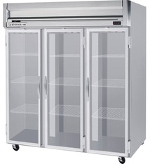 Beverage Air Reach-In Refrigerator, 3 Section, Glass Doors, 74 cu.ft.
