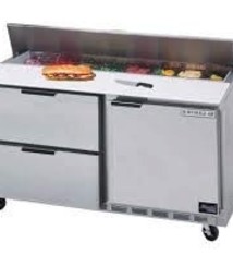 Beverage Air Sandwich Unit, 2 Drawer, 1 Door, 12 Pan, 60", 17.1 cu. ft.