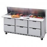 Beverage Air Sandwich Unit, 6 Drawer, 10 Pan, 72", 21.5 cu. ft.