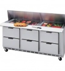 Beverage Air Sandwich Unit, 6 Drawer, 18 Pan, 72", 21.5 cu. ft.
