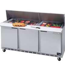Beverage Air Sandwich Unit, 3 Sect., 18 Pan, 72", 21.5 cu.ft