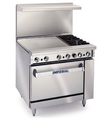 Imperial Range, (2) Burners, (1) 12" Griddle, 24"W x 26"Deep