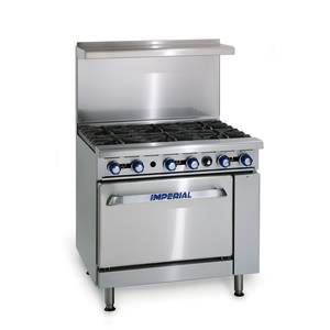 Imperial Range, 6 Burners, Convection Oven, 36” x 31-1/4” x 36”