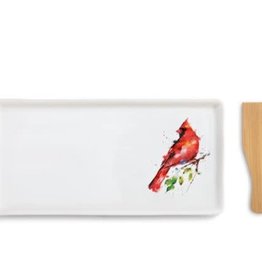 Demdaco SPRING CARDINAL APPETIZER TRAY WITH SPATULA