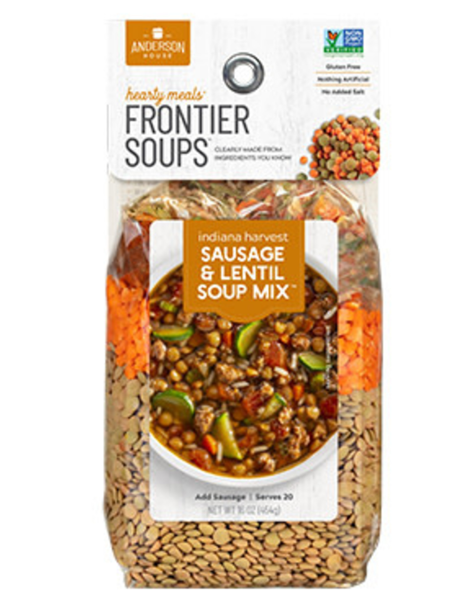 Frontier Soups INDIANA HARVEST SAUSAGE AND LENTIL SOUP MIX