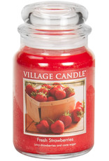 Village Candle FRESH STRAWBERRIES JAR CANDLE