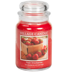 Village Candle FRESH STRAWBERRIES JAR CANDLE
