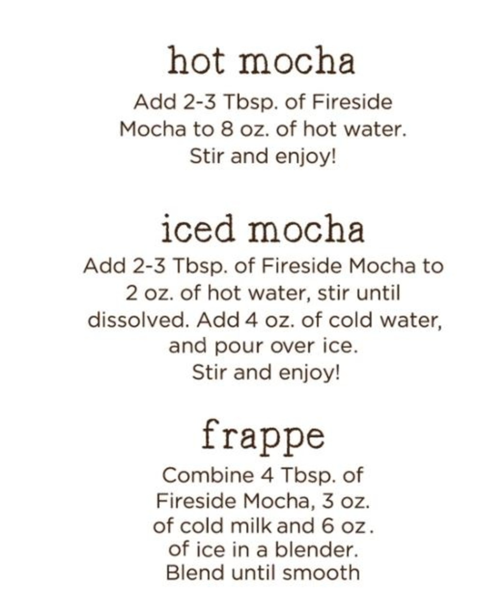 Fireside Coffee CAFE MOCHA DECAF