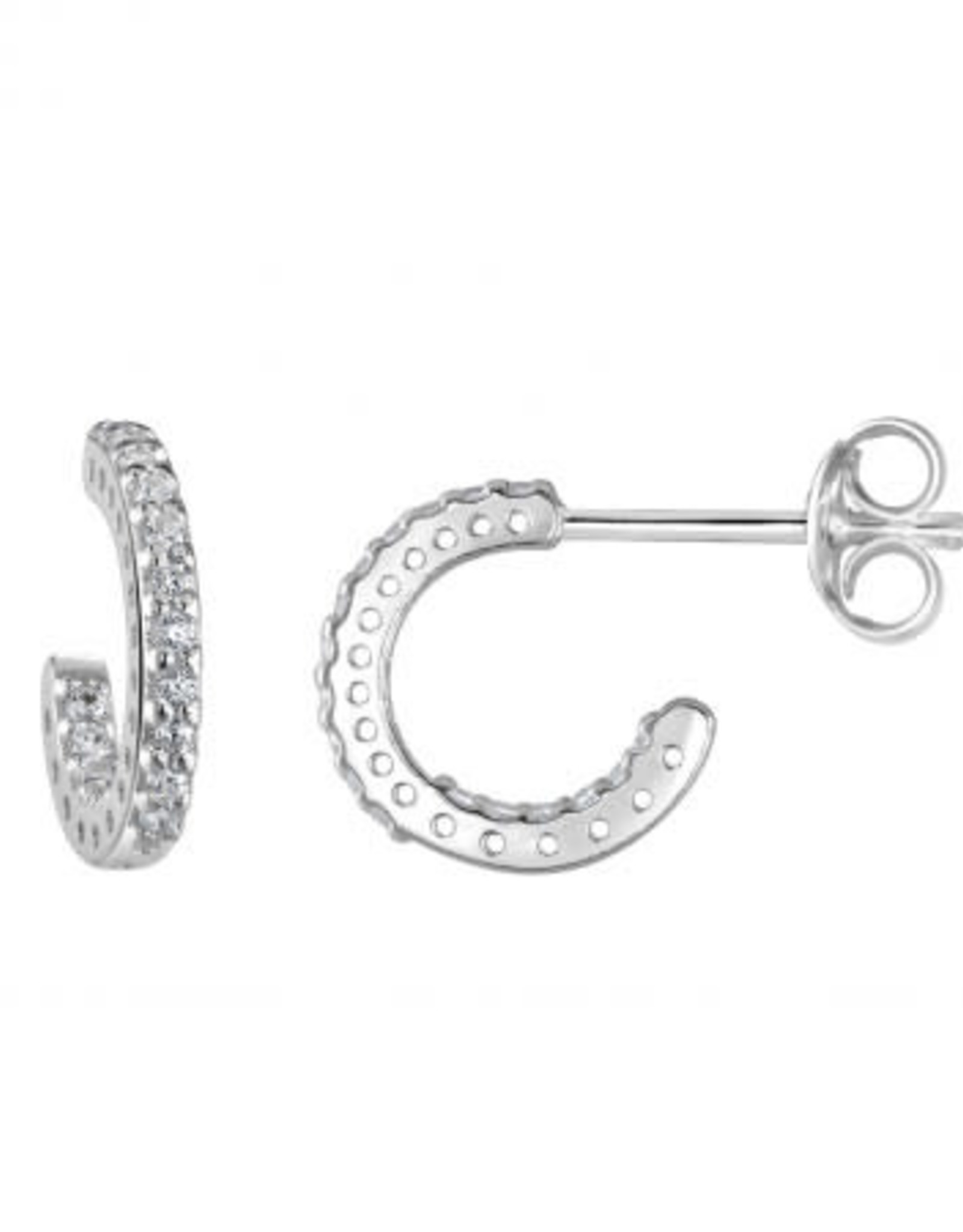 Kit Heath HUGGY HOOP CUBIC ZIRCONIA EARRING - sterling silver