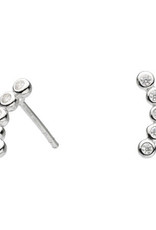 Kit Heath CURVED CUBIC ZIRCONIA STUD EARRING - sterling silver