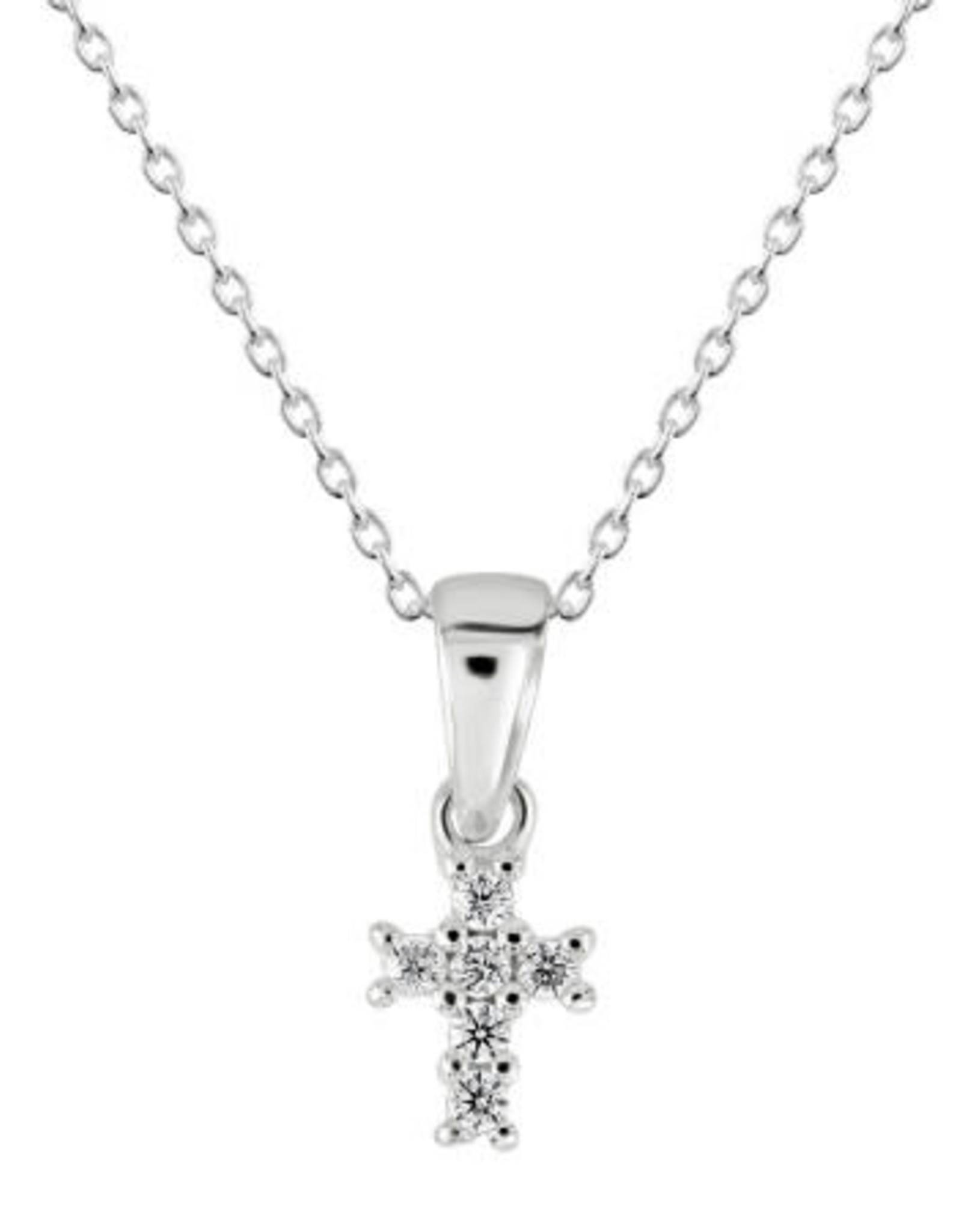 Kit Heath TINY CROSS CUBIC ZIRCONIA NECKLACE - sterling silver