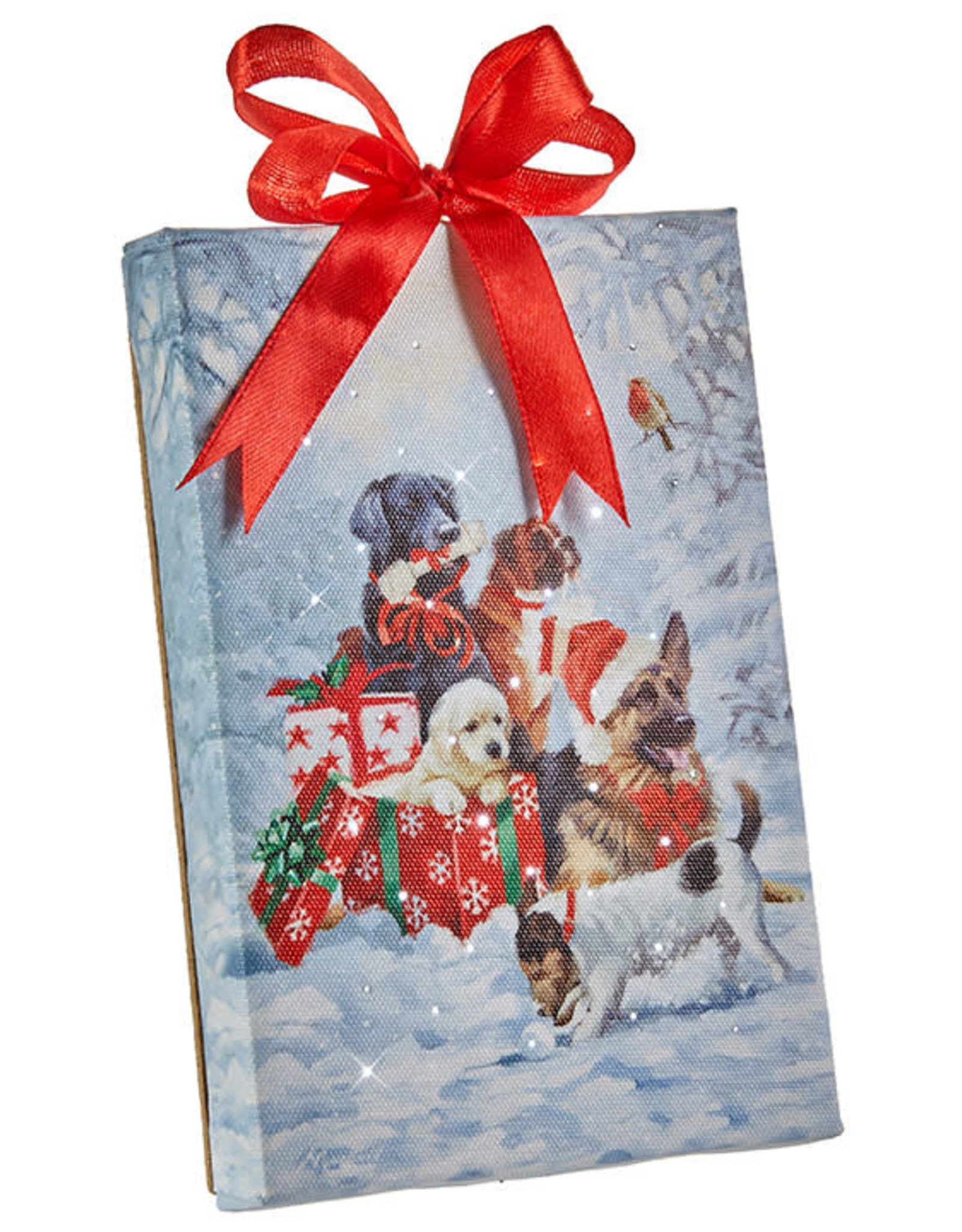 Raz Imports DOG OF CHRISTMAS LIGHTED PRINT 6"