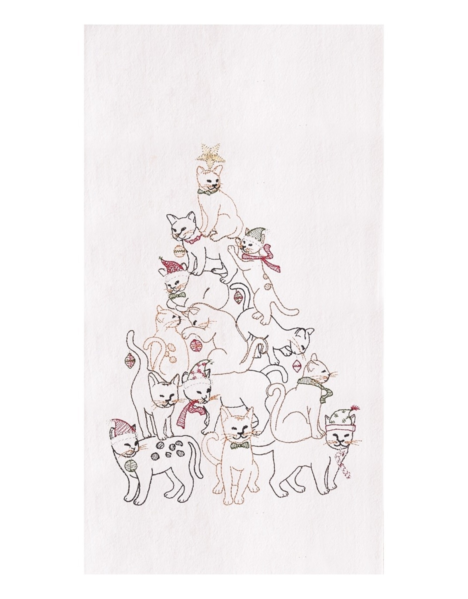 C and F Enterprises CAT CHRISTMAS TREE KITCHEN TOWEL