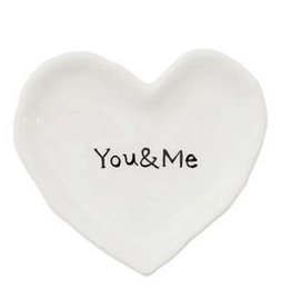 Creative Coop YOU AND ME HEART DISH 4.5"